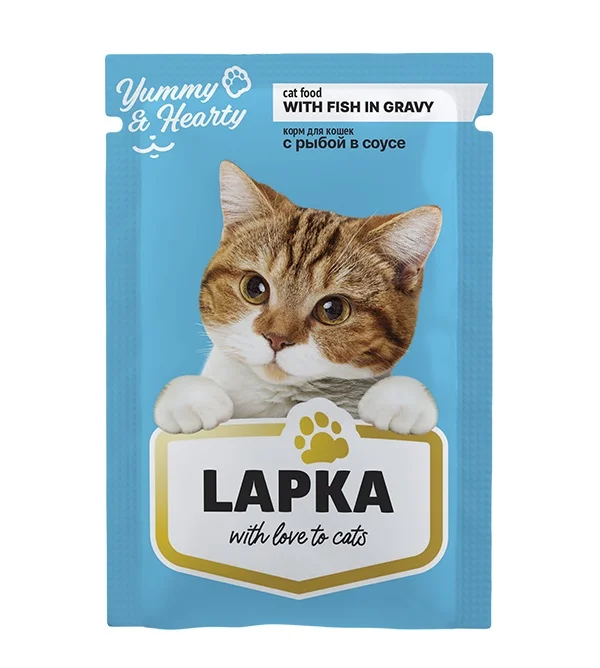 6010902 Lapka влажный корм для кошек с рыбой в соусе 85 г — изображение 1