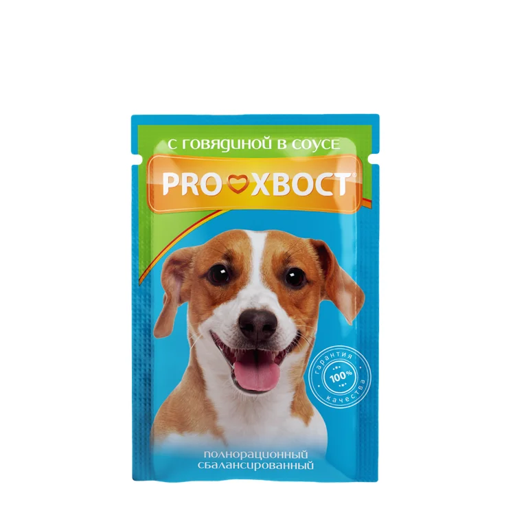 6010903 Pro Хвост влажный корм для собак с говядиной в соусе, 85 г — изображение 1
