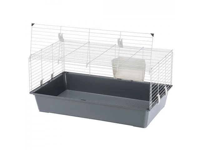6010922 Ferplast Rabbit 100 Dovşanlar və dəniz donuzları üçün boz qəfəs, aksesuarlarsız, 95 x 57 x 46 sm - Şəkil 1