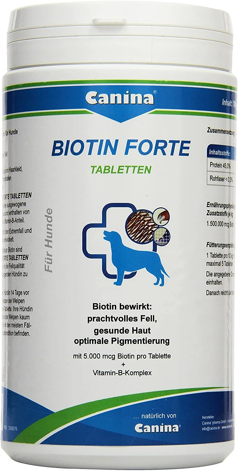 60200060 Canina Biotin Forte (Biotin Forte) itlər üçün bioloji aktiv əlavə, 700 q, 210 tablet. - Şəkil 1