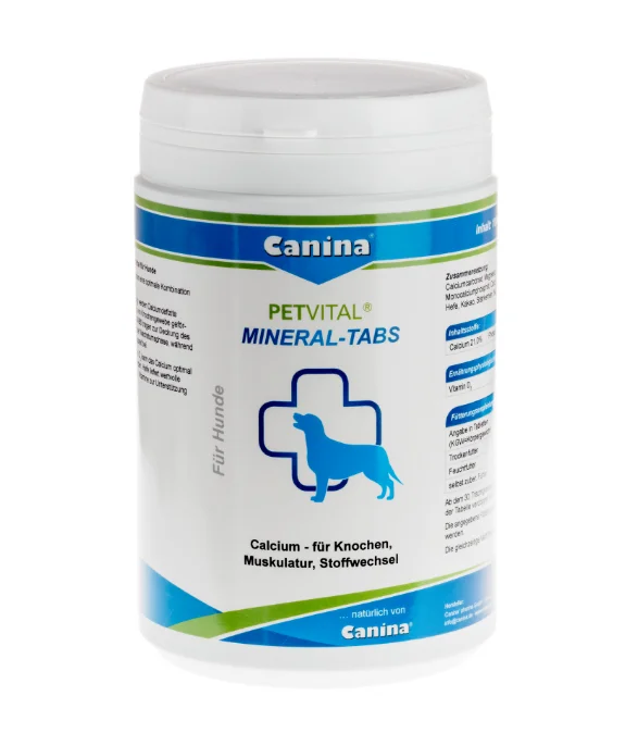 60200180 Canina Petvital Mineral Tabs itlər üçün kalsiumla zəngin mineral kompleksi, 1000 q, təxminən 500 tablet. - Şəkil 1