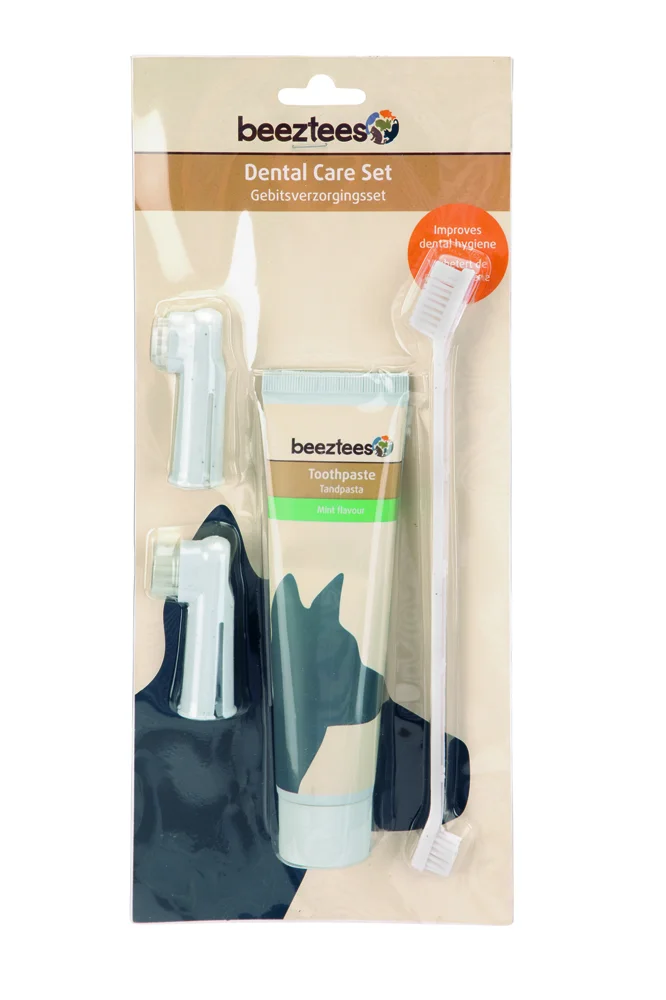 6020059 Beeztees Dental care set зубная паста с зубными щетками для собак — изображение 1