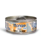 Monge Jelly Pieces of Tuna with Salmon желейные кусочки тунца с лососем, для кошек, супер премиум качества 80 гр