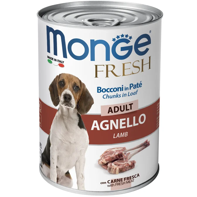 6020325 Monge Fresh Dog паштет для взрослых собак с мясом ягненка, 400 г — изображение 1