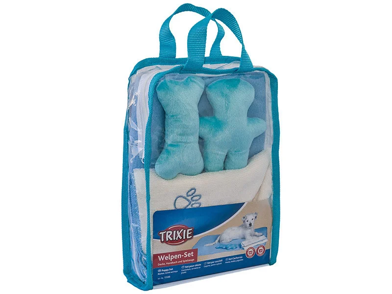 6020340 Trixie Welpen Set Набор для щенков (подстилка, полотенце, игрушки) голубой — изображение 1
