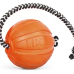 Collar Liker Cord мячик со шнуром для щенков и собак мелких пород, оранжевый, Ø5 см