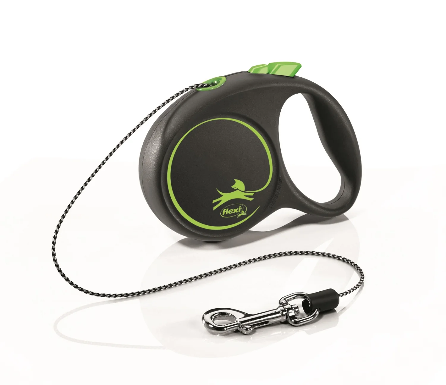 6020750 Flexi Black Design XS Cord 3 m тросовый поводок-рулетка длиной 3 м для собак весом до 8 кг (черный) — изображение 1