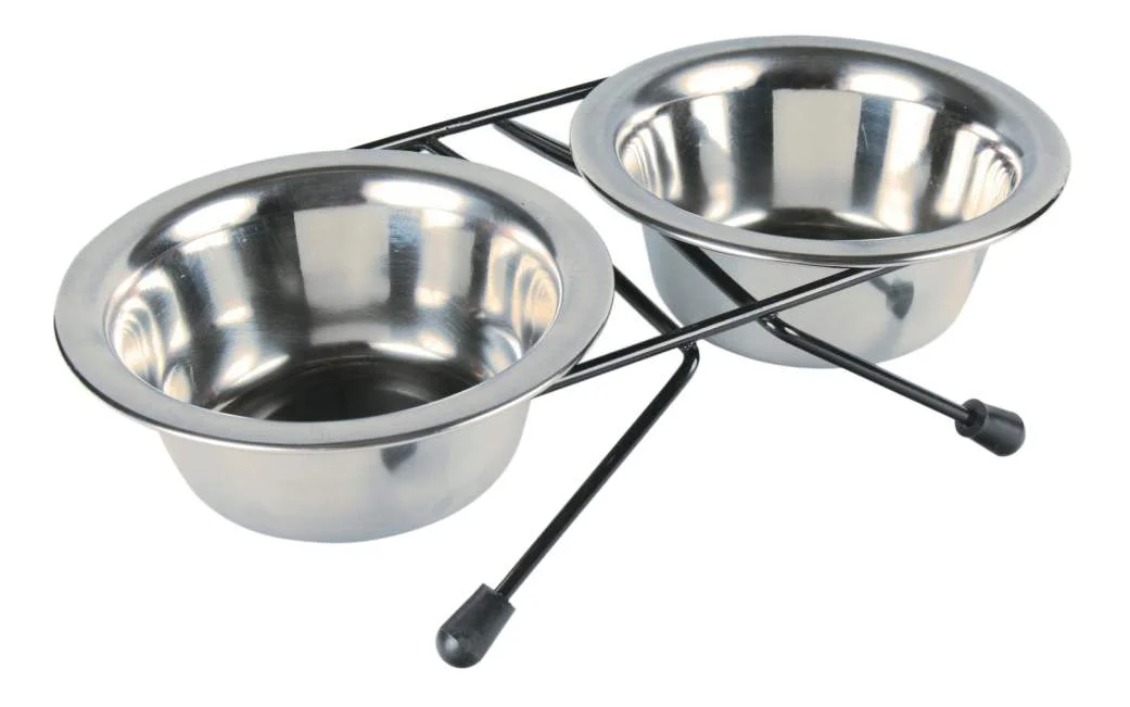 6020909 Trixie İtlər üçün dayaqlı ikiqat metal qab, 2 x 2.8L - Image 1