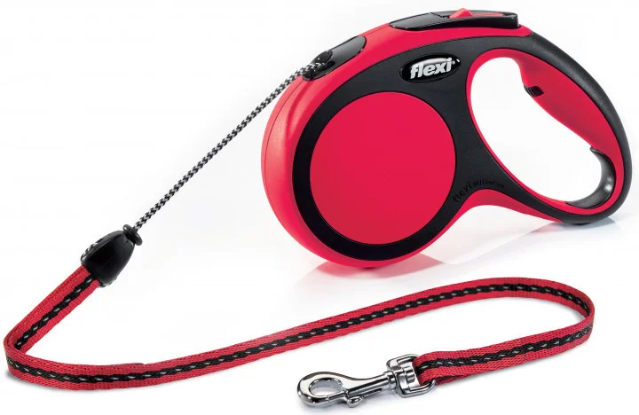 6021039 Flexi Red Classic S Cord 5 m 12 тросовый поводок-рулетка длиной 5 м для собак весом до 12 кг (красный) — изображение 1