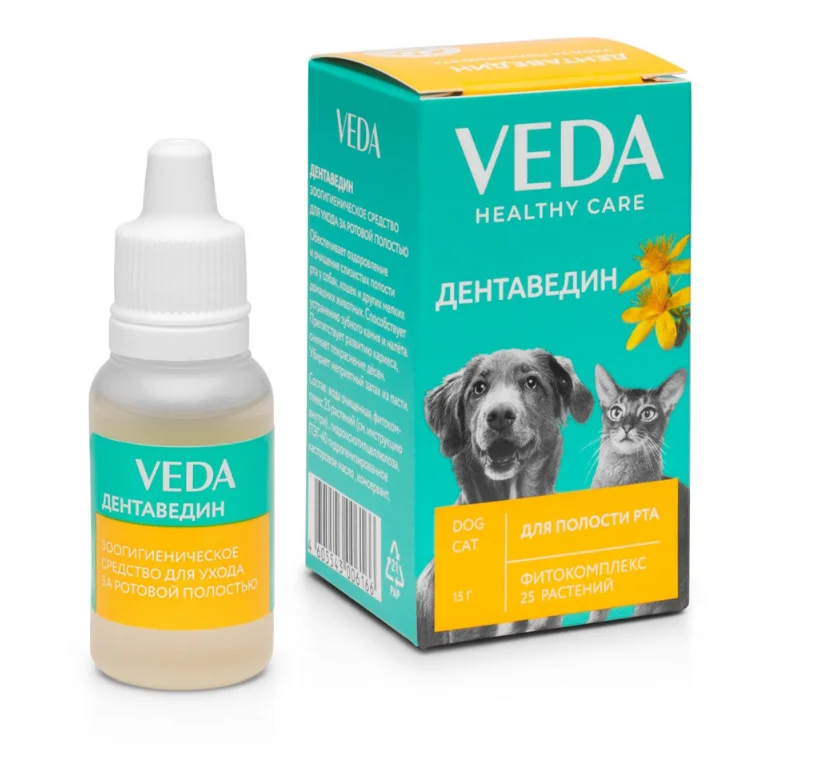 6021090-1 Veda Дентаведин уход за ротовой полостью для кошек и собак, 15 г — изображение 1