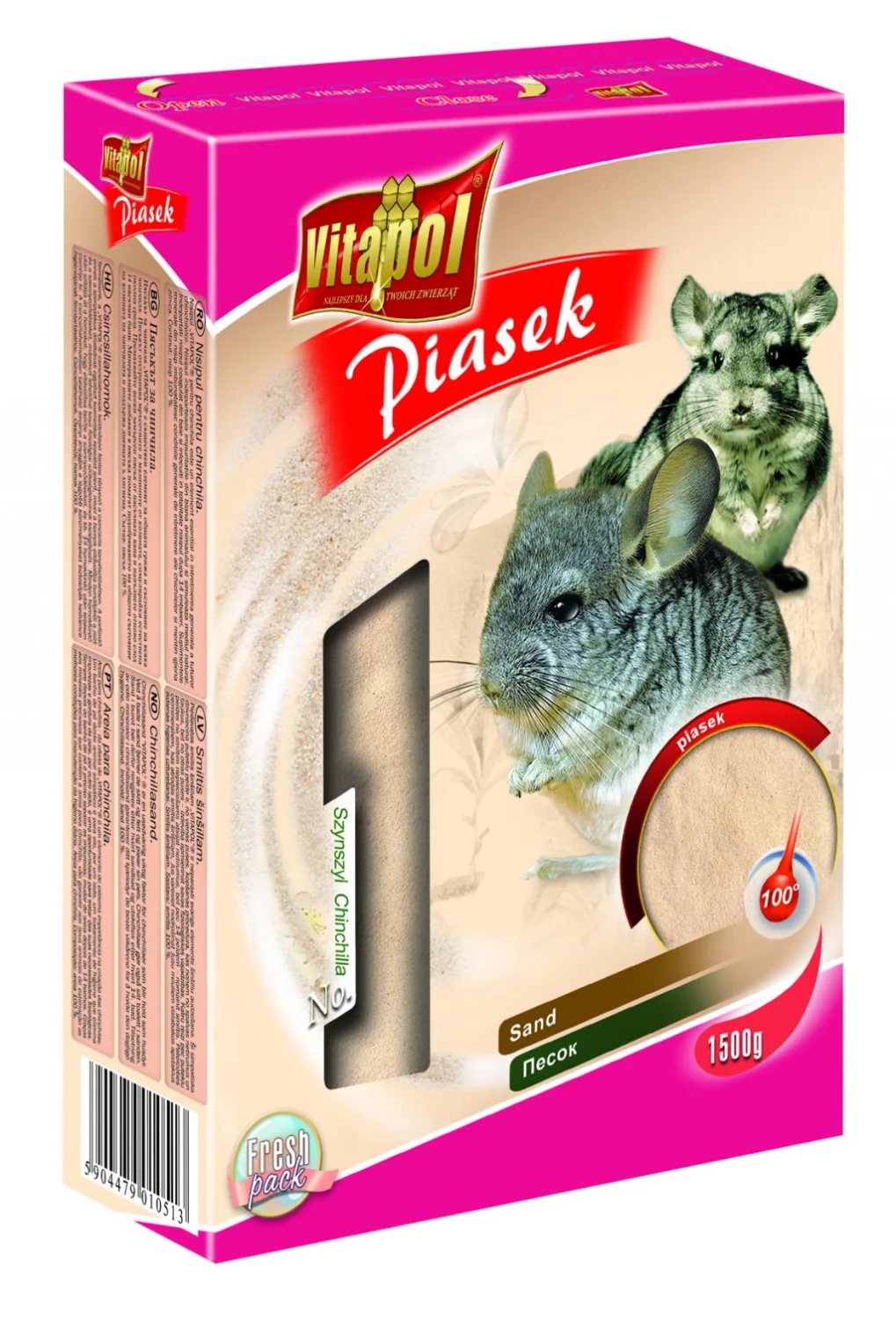 6021132 Vitapol песок для шиншилл для поддерживания чистоты в клетке 1,5 кг — изображение 1