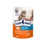 Club 4 paws влажный корм для кошек с ягненком в соусе 85 г