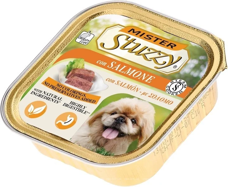 6021256 Mister Stuzzy Adult паштет с лососем для средних и мелких пород, 150 г — изображение 1