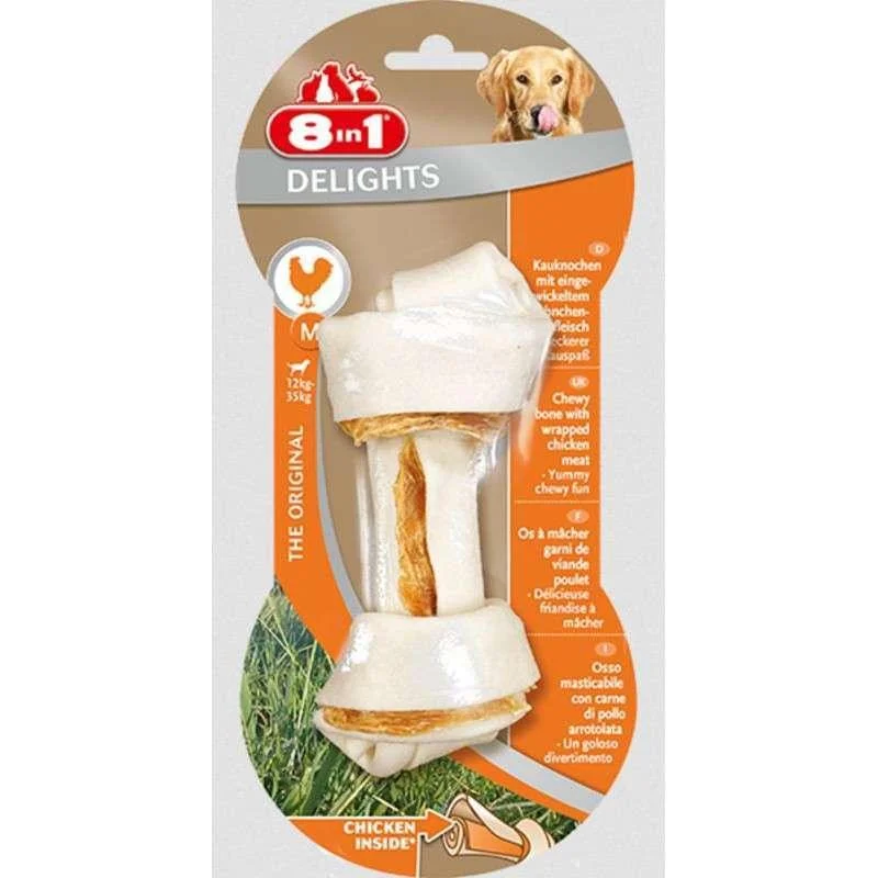 6021292 8in1 Жевательные кости с куриным мясом внутри для собак весом более 25 кг — изображение 1