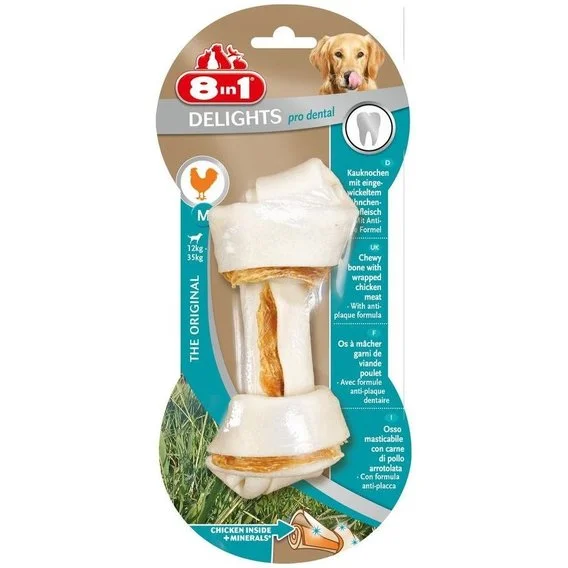 6021294 8in1 Жевательные кости с куриным мясом внутри для собак весом от 12 до 35 кг — изображение 1