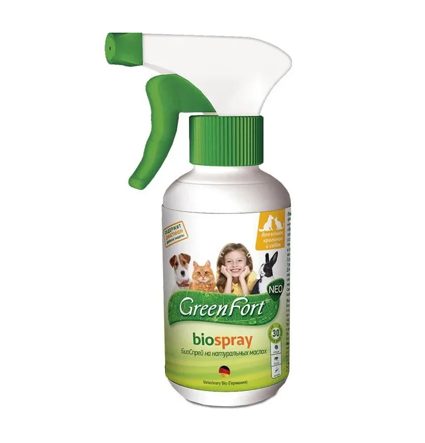 6021320 Green Fort био спрей, средство от эктопаразитов для кошек, кроликов и собак 200 мл — изображение 1