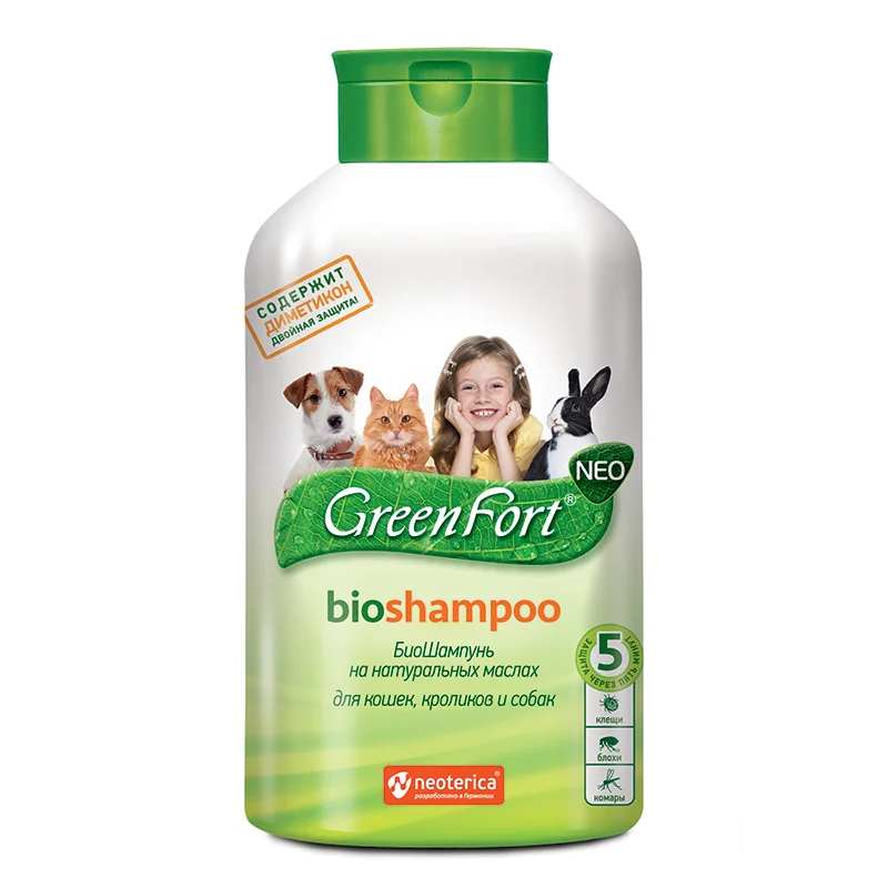 6021641 Green Fort Neo Bioshampoo биошампунь на науральных маслах для кошек, кроликов и собак 380 мл — изображение 1