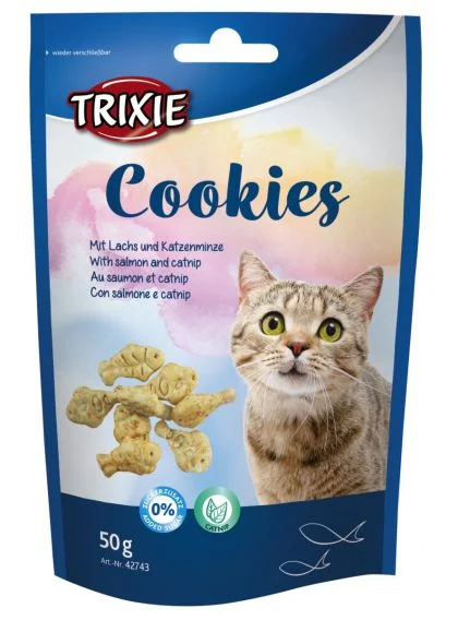 Trixie Cookies печенье для кошек с лососем и кошачьей мятой, 50 г