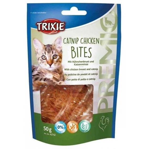 6021688 Trixie Premio Catnip Chicken Bites лакомство для кошек с куриным филе и мятой, 50 г — изображение 1