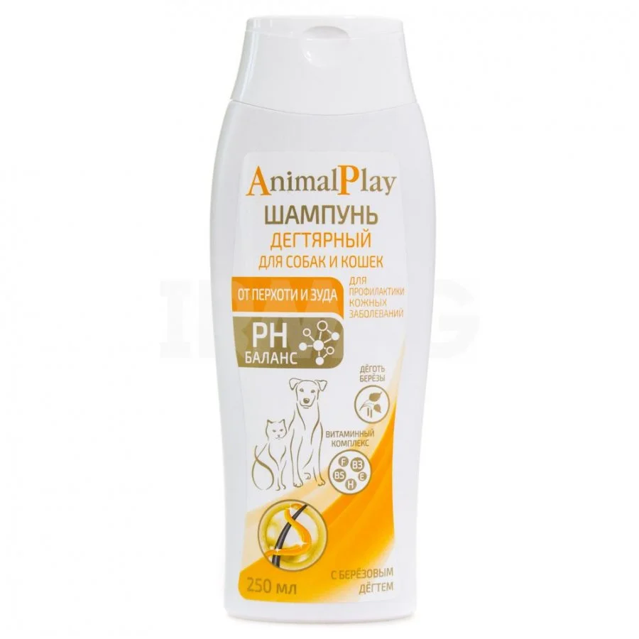 6021824 Animal Play шампунь дегтярный для собак и кошек от перхоти и зуда, с березовым дегтем 250 мл — изображение 1