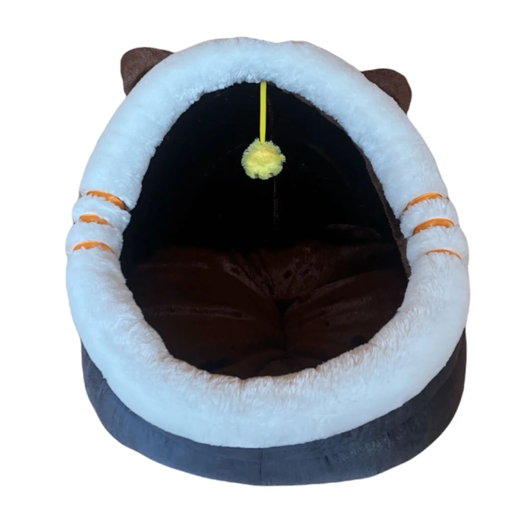 6021838 Лежанка для кошек и собак мелких пород с мехом 60×50×45 см — изображение 1