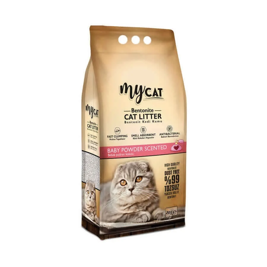 6021887 My Cat наполнитель с ароматом детской присыпки 20 л — изображение 1