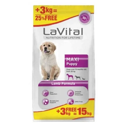 LaVital Maxi Puppy полноценный сухой корм для щенков крупных пород с ягненком (на развес)
