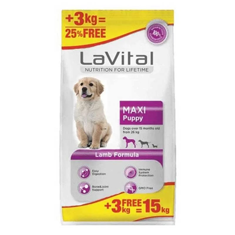 6022006 LaVital Maxi Puppy полноценный сухой корм для щенков крупных пород с ягненком (на развес) — изображение 1