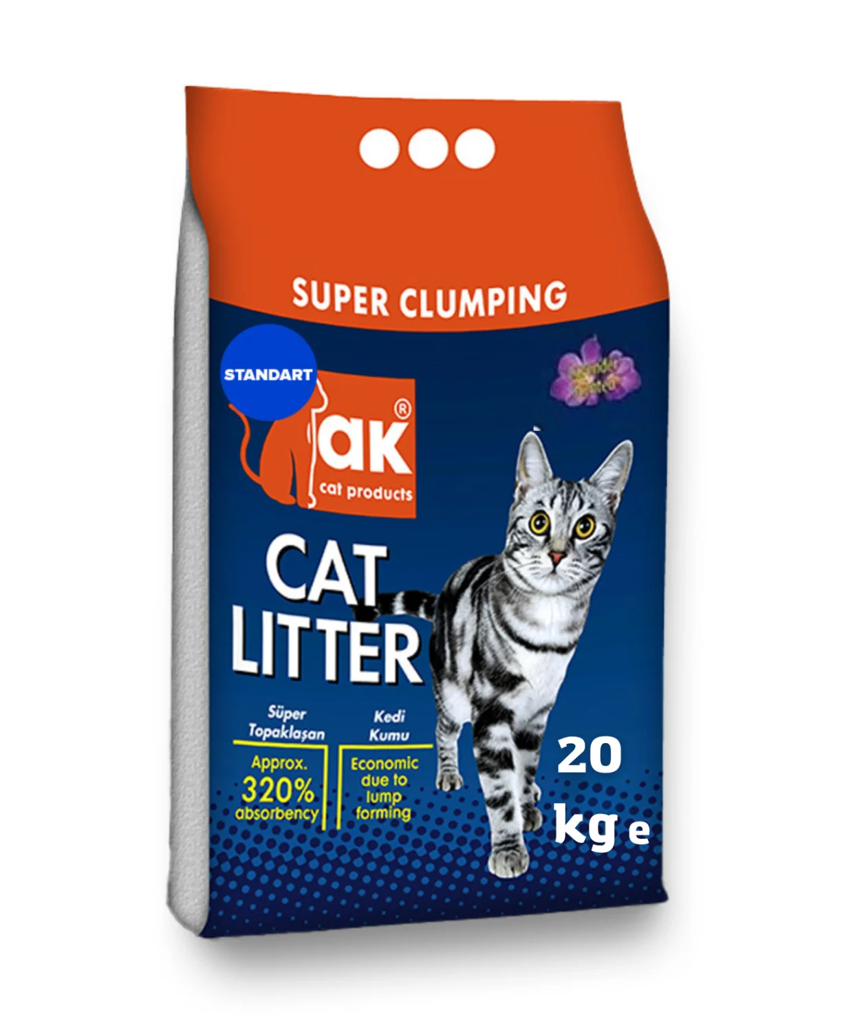 6022036 Cat Litter комкующийся наполнитель с ароматом лаванды, 20 кг — изображение 1