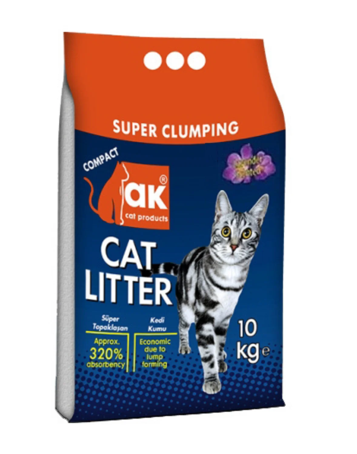 6022042 Cat Litter комкующийся наполнитель с ароматом лаванды, 10 кг — изображение 1