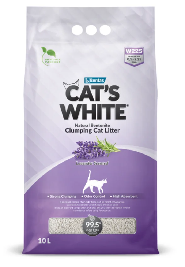 6022148 Cat's White комкующийся наполнитель с ароматом лаванды 10 л — изображение 1