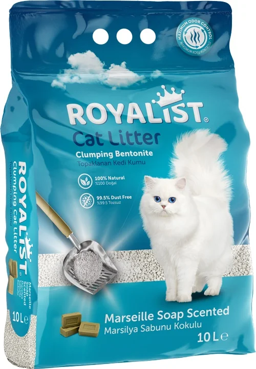 6022208 Royalist Cat Litter комкующийся наполнитель с ароматом марсельского мыла, 10 л — изображение 1
