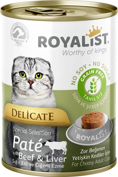 6022282 Royalist деликатный паштет для взрослых кошек с телятиной и печенью, 400 г — изображение 1