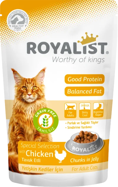 6022296 Royalist влажный корм для взрослых кошек, с курицей в желе, 85 г — изображение 1