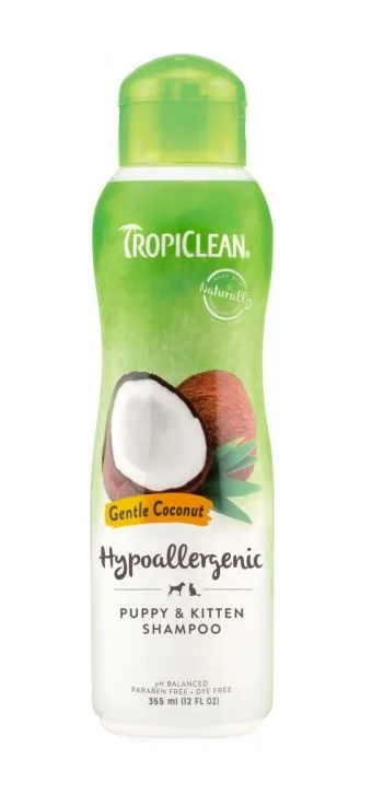 6022365 TropiClean Bala və Pişik Balaları üçün Hipoallergen Şampun, Zərif Kokos, 355 ml - Image 1