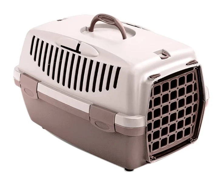 6022488-2 Stefanplast Gulliver 1 контейнер-переноска с пластиковыми дверями 48×32×31 см, коричнево-розовый — изображение 1