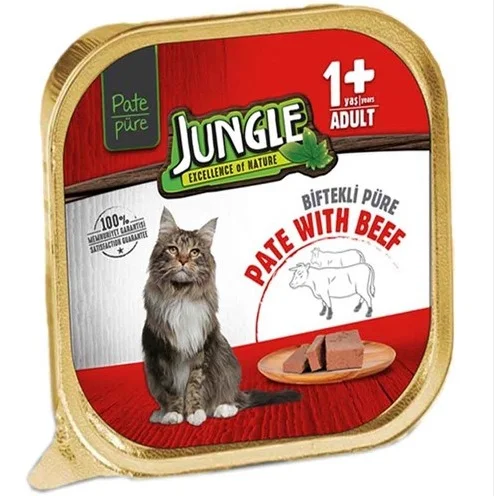 6022527 Jungle паштет для взрослых кошек с говядиной 100 г — изображение 1