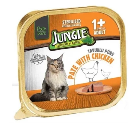 6022529 Jungle паштет для взрослых стерилизованных кошек с курицей 100 г — изображение 1