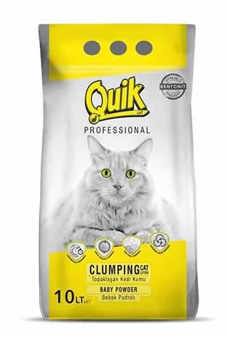 6022533 Quik бентонитовый комкующийся наполнитель с десткой присыпки 10 л — изображение 1
