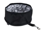 Amiplay Qara rəngli itlər üçün qatlanan səyahət qabı, ölçü S/M, Ø19×9 sm
