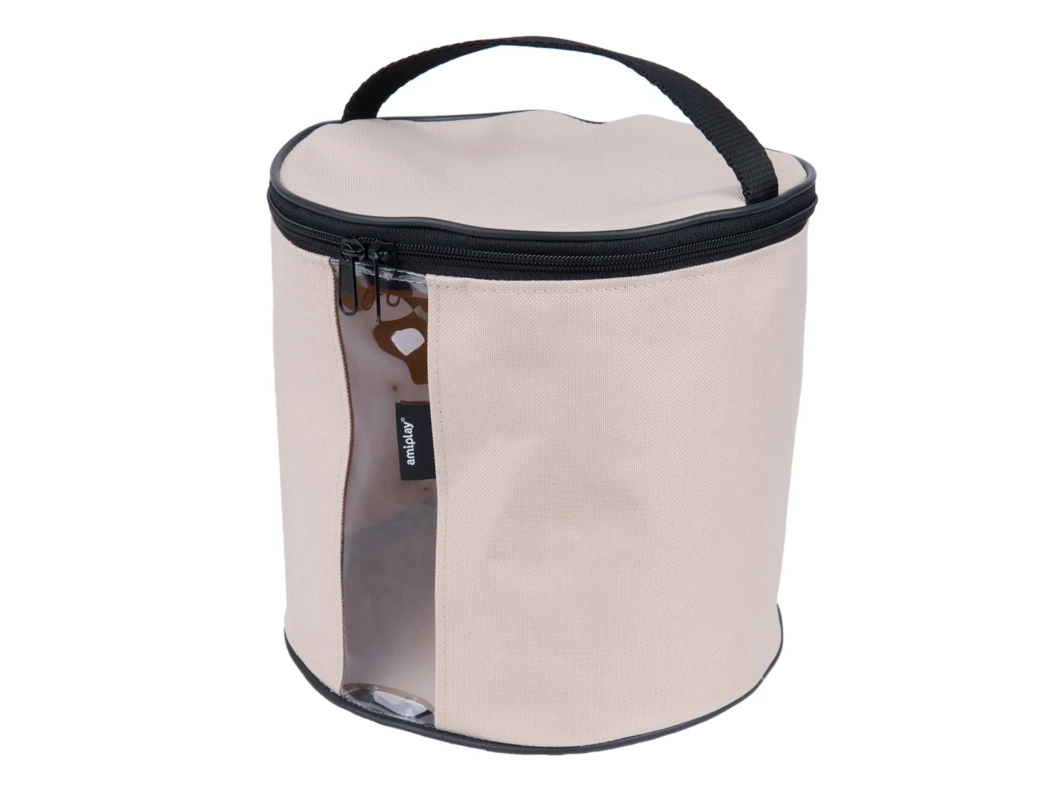 6022546 Amiplay складная дорожная миска бежевая для собак размер M Ø22×31 см — изображение 1