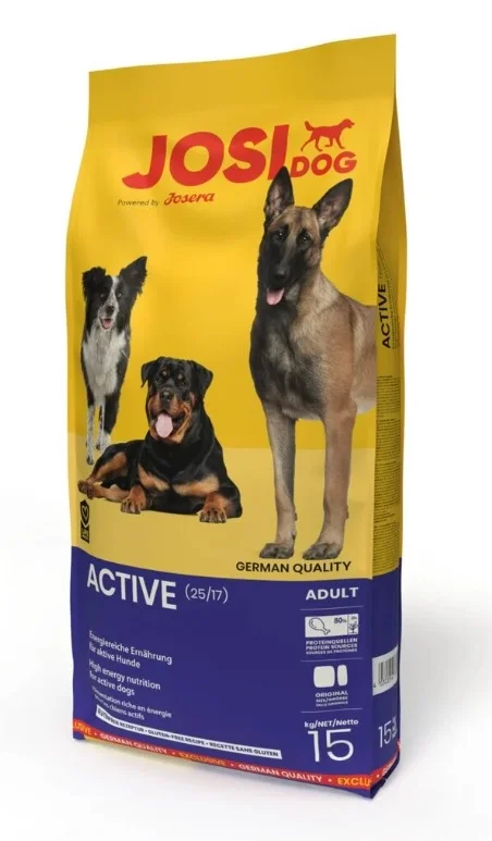 60225681 Josera JosiDog Active полноценный корм премиум класса для взрослых активных собак всех пород, с курицей (целый мешок 15 кг) — изображение 1