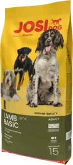 Josera JosiDog Lamb Basic, quzu əti ilə bütün cinslərdən olan yetkin itlər üçün premium balanslaşdırılmış yemdir (15 kq-lıq torba)