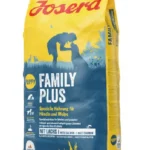 Josera Family Plus hamilə və süd verən itlər, eləcə də 8 həftəyə qədər böyüyən bala itlər üçün qızılbalıqla (toplu) tam yem