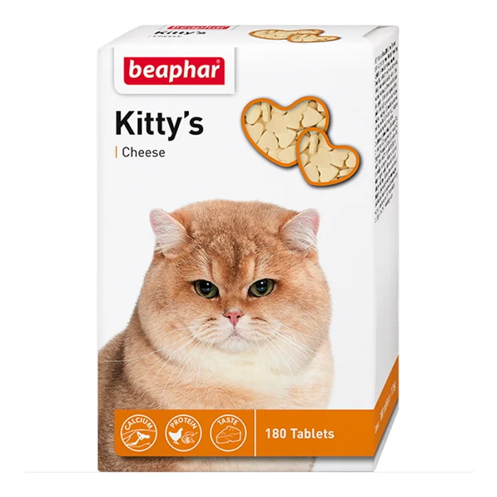 6022592 Beaphar Kitty's Cheese кормовая добавка для поддержки здоровья у кошек и котят старше 6 недель 180 табл. — изображение 1