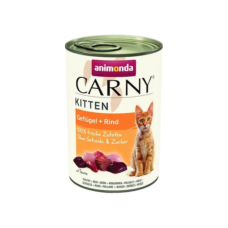 6022601 Carny Kitten Quş və Mal Əti ilə Balaca Balaları üçün Konservləşdirilmiş Yem, 400 q - Image 1