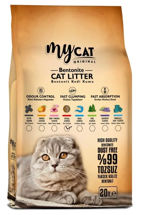 6022637 My Cat комкующийся наполнитель со cпециальным парфюмом, 20 л — изображение 1