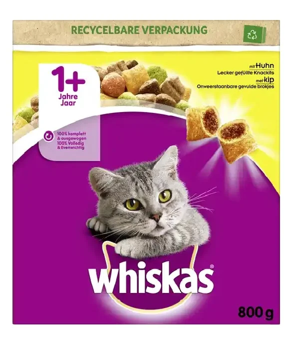 6022659 Whiskas сухой корм для кошек от 1 года с курицей 800 гр — изображение 1