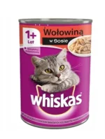 Whiskas Влажный корм для кошек от 1 года с говядиной в соусе 400 гр