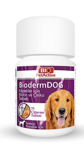 6022675-1 Bio Pet Active BiodermDog биотин и цинк для собак уход за шестью и кожей 75 таб. — изображение 1
